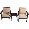 Christopher Knight Home Honolulu PE Club Chairs and Accent Table Set, 3-Pcs Set, Brown