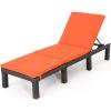 Christopher Knight Home Jamaica Outdoor Wicker Chaise Lounge with Water Resistant Cushion, Multibrown / Orange