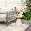 Christopher Knight Home Jayme 20.25″ Indoor Outdoor Hourglass Accent Side Table, Patio Decorative End Table, Lightweight Concrete Garden Stool for Patio Living Room Balcony & Garden Decor, Travertine