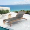 Christopher Knight Home Jhin Chaise Lounge Chair Outdoor, Acacia Wood Frame and Rattan Sunbathing Pool Lounger, Adjustable Backrest Single Lounge Sofa, Patio Lounge Chaise for Poolside, Light Brown