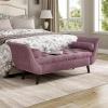 Christopher Knight Home Jolie Modern Velvet Upholstered Ottoman Bench with Pillow, Wooden Bedroom End of Bed Bench, Entryway Ottoman Foot Rest, Living Room Sofa Extra Seat, Purple(Purple)