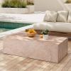 Christopher Knight Home Jorine 43.5″ Outdoor Rectangular Coffee Table, Lightweight Concrete Coffee Table, Natural Texture Side Footstool, Spacious Tabletop Display, No Assembly Required, Natural