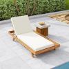 Christopher Knight Home Kayes Chaise Lounge Chair Outdoor, Acacia Wood Poolside Sun Lounger, 79” Patio Recliner Chair, Adjustable Backrest Single Lounge Sofa for Garden Backyard, Teak (Frame Only)(Teak+cream 4” Cushion)