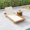 Christopher Knight Home Kayes Chaise Lounge Chair Outdoor, Acacia Wood Poolside Sun Lounger, 79” Patio Recliner Chair, Adjustable Backrest Single Lounge Sofa for Garden Backyard, Teak (Frame Only)(Teak+cream 2” Cushion)