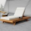 Christopher Knight Home Kayes Chaise Lounge Chair Outdoor, Acacia Wood Poolside Sun Lounger, 79” Patio Recliner Chair, Adjustable Backrest Single Lounge Sofa for Garden Backyard, Teak (Frame Only)(Teak+cream 4” Four-folds Cushion)
