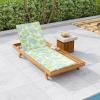 Christopher Knight Home Kayes Chaise Lounge Chair Outdoor, Acacia Wood Poolside Sun Lounger, 79” Patio Recliner Chair, Adjustable Backrest Single Lounge Sofa for Garden Backyard, Teak (Frame Only)(Teak+green Leaf 2” Cushion)