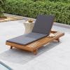 Christopher Knight Home Kayes Chaise Lounge Chair Outdoor, Acacia Wood Poolside Sun Lounger, 79” Patio Recliner Chair, Adjustable Backrest Single Lounge Sofa for Garden Backyard, Teak (Frame Only)(Teak+dark Gray 2” Cushion)