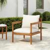 Christopher Knight Home Krixi Acacia Wood Lounge Chair Outdoor with Rope Accent, Accent Chair with Water-Repellent Cushions, Comfy Chairs for Garden/Backyard, Heavy Duty Patio Furniture, Teak + Cream