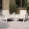 Christopher Knight Home Kuro Acacia Wood Adirondack Chairs Set of 2, Lounge Chair Outdoor with Slatted Design, Patio Chair with Cushion, Extra Seating for Balcony Backyard Garden, Teak + Beige(White + Beige)