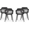 Christopher Knight Home Ladonna Outdoor Dining Chair (Set of 4), Black