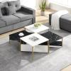 Christopher Knight Home Lana Wooden Nesting Coffee Table Set of 4, Mid Century Modern Square Living Room Table, Free Adjustable Shape Table, Versatile and Stylish Living Room Furniture, White + Walnut(White + Black)