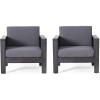 Christopher Knight Home Louver Club Chairs, Dark Gray(Dark Gray)