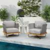 Christopher Knight Home Lucca Set of 2 Outdoor Club Chair with Cushions, Metal Frame Accent Armchair, Rope Design Chairs, Comfy Side Chair Set for Balcony Backyard Garden Poolside, Beige+Gray(Light Gray)