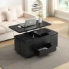 Christopher Knight Home Lucid Wooden Lift Top Coffee Table with Hidden Storage and 4 Stools, Center Table for Living Room with Compartment/Drawer, Multifunctional Table with Casters, Natural + White(Black)