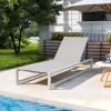Christopher Knight Home Manila Outdoor Chaise Lounge Chair, Aluminum Chaise Lounge, Adjustable Backrest Chair, Mesh Seating Recliner, Aluminum Frame for Patio Poolside Backyard, 400lbs Light Gray
