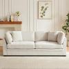 Christopher Knight Home Masie Chenille Upholstered 3 Seater Sofa Couch, Wooden Home Sofa Living Room, Comfy Cloud Couch for Bedroom, Home Office, Caramel Brown(Beige)