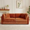 Christopher Knight Home Masie Chenille Upholstered 3 Seater Sofa Couch, Wooden Home Sofa Living Room, Comfy Cloud Couch for Bedroom, Home Office, Caramel Brown(Caramel Brown)