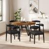 Christopher Knight Home Mikan 5 Piece Wooden Dining Table Set for 4, Modern Dining Chairs Set of 4 and Table Set, Round Dining Table and Chair Set for Home/Apartment/Restaurant, Black+Brown