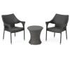Christopher Knight Home Mirage Outdoor Wicker Stacking Chair Chat Set, 3-Pcs Set, Grey
