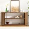 Christopher Knight Home Mirod Entryway Console Table, Sofa Table with 3-Tier Open Shelves, Narrow Wooden Couch Tables, Wide Space to Display, Spacious Storage Shelf for Living Room Hallway, 58″ Black(Brown)