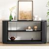 Christopher Knight Home Mirod Entryway Console Table, Sofa Table with 3-Tier Open Shelves, Narrow Wooden Couch Tables, Wide Space to Display, Spacious Storage Shelf for Living Room Hallway, 58″ Black(Black)