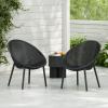 Christopher Knight Home Modern Black Lounge Chairs Set of 2, Mesh Accent Chairs, Perforated Seating Club Chair, Lightweight Dining Chairs for Living Room, Outdoor Space, Patio Garden, Balcony, Black