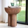 Christopher Knight Home Nataly 18.75″ H Small Outdoor Side Table, Carved Garden Stool with Stone Block Shape, Lightweight Concrete End Table, Patio Decorative Home Stool for Balcony Backyard, White(Brown/Mushroom-like)