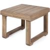 Christopher Knight Home Nicholas Outdoor Small Coffee Table, Slat Panel Square Side Table, Acacia Wood Side Desk for Backyard Balcony Garden, Weather Resistant Patio End Table, Light Grey(Brown)
