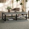 Christopher Knight Home Oner Living Room Coffee Table with Spacious 2-Tier Design, Modern Rubberwood Rectangular Side Table, Multifunctional Accent Table with Open Storage Shelves, Black + Gray