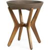 Christopher Knight Home Oprah Outdoor Side Table, Teak and Light Gray