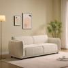 Christopher Knight Home Oslo 84” Modern Lounge Sofa Couch with Round Arm, Soft Seating 3-Seater Sofa with Armrests, Comfy Fabric Upholstered Home Sofa for Living Room, Thick Cushions, Beige