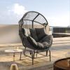 Christopher Knight Home Paolos Outdoor Wicker and Iron Gliding Chair with Water Repellent Cushion, Patio PE Rattan and Iron Frame Rocking Chair, Recliner, Light Brown(Dark Gray)