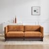 Christopher Knight Home Perla Chenille Upholstered 3 Seater Sofa Couch with Pillow, Wooden Home Sofa Living Room, Comfy Cloud Couch for Bedroom, Apartment, Home Office, Beige(Brownish Orange)