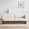 Christopher Knight Home Perla Chenille Upholstered 3 Seater Sofa Couch with Pillow, Wooden Home Sofa Living Room, Comfy Cloud Couch for Bedroom, Apartment, Home Office, Beige(Beige)