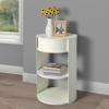 Christopher Knight Home Pomme 3-Tier Metal Small Side Table, Narrow Bedside Table with Sliding Door Cabinet, Bedroom Decoration Organizer, Round End Table with Storage, Space Saving, Matte White(Matte White)