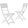 Christopher Knight Home Positano Outdoor Acacia Wood Foldable Dining Chairs, 2-Pcs Set, Pu/ White