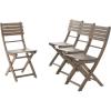 Christopher Knight Home Positano Outdoor Acacia Wood Foldable Dining Chairs, 4-Pcs Set, Grey Finish