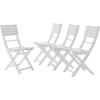 Christopher Knight Home Positano Outdoor Acacia Wood Foldable Dining Chairs, 4-Pcs Set, Pu/ White