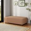 Christopher Knight Home Rika 48″ Comfy Boucle Upholstered Bedroom Bench, Ottoman Bench with Rounded Wooden Legs, Spacious Seating, Long Footstool for Living Room, Entryway Bench, Tan Brown(Tan Brown)