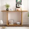 Christopher Knight Home Rina Narrow Console Table with Curved Corners, Indoor Accent Table for Entry Way, MDF Wood U-Base Design Display Table for Home Decoration, Hallway, Living Room, Natural(Brown)