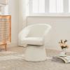 Christopher Knight Home Roach Boucle Upholstered 360° Swivel Accent Chair, Wood Frame Barrel Swivel Chair, Super Comfort Single Lounge Sofa with Rotation for Living Room/Bedroom, Cream White(Cream White/Boucle)