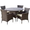 Christopher Knight Home Rodgers Outdoor Wicker Dining Set, 5-Pcs Set, Multibrown