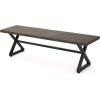 Christopher Knight Home Rolando Outdoor Aluminum Dining Bench with Steel Frame, Brown / Black