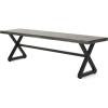 Christopher Knight Home Rolando Outdoor Aluminum Dining Bench with Steel Frame, Grey / Black