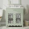 Christopher Knight Home Ronni 31″ Modern Bathroom Vanity with Sink Combo Set, Modern Freestanding Bathroom Sink Cabinet with Adjustable Shelf, Bathroom Storage Cabinet with Sink Combo Set, White(Green)