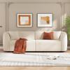 Christopher Knight Home Sabbo 87.50″ Boucle Upholstered Couch, Oversized 2 Seater Sofa, Curved Soft Seating Lounge Sofa Chair, Cozy Loveseat with Armrest, Reading Sofa for Living Room Home Rest, Green(Boulce White)