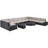 Christopher Knight Home Santa Cruz Outdoor Wicker Sectional Sofa Set with Cushions, 12-Pcs Set, Brown