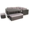 Christopher Knight Home Santa Rosa Outdoor 7-Seater Dining Sofa Set with Aluminum Frame and Water Resistant Cushions, Grey / Silver Cushions