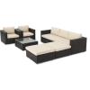 Christopher Knight Home Santa Rosa Outdoor Wicker 5-Seater Chat Set with Aluminum Frame and Water Resistant Cushions, Multibrown / Beige