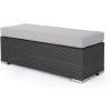 Christopher Knight Home Santa Rosa Outdoor Wicker Bench with Water Resistant Cushion, Grey / Silver Small